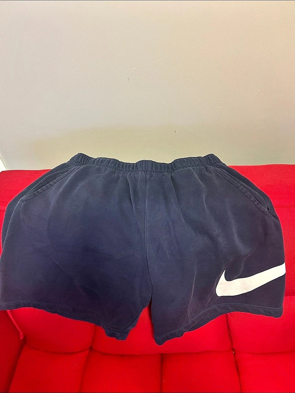 Nike Club Fleece Swoosh Graphic Shorts Athletic Shorts Blue Large